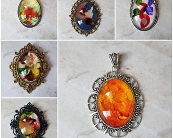 Alcohol ink art jewelry, alcohol ink pendant, alcohol ink on glass, original art jewelry, alcohol ink pendant, alcohol ink necklace