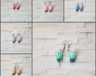 Cute earrings, ice cream earrings, ice cream Sundae earrings, ice cream Sundae ear wires, choice of 6, stainless steel ear wires,