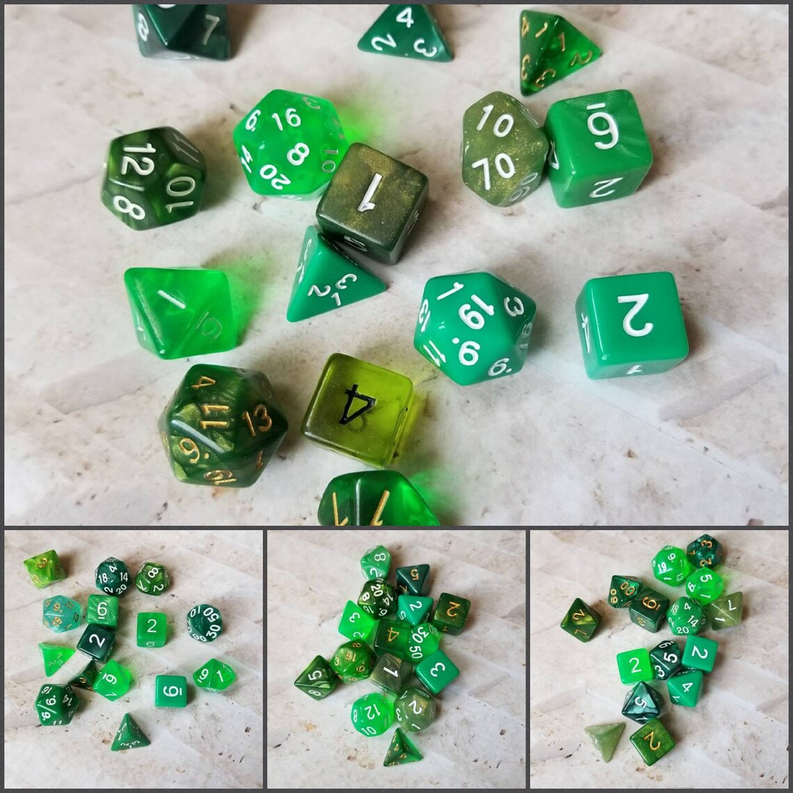 Sets of 15 green 16mm dnd dice polyhedral gaming dice DnD Etsy