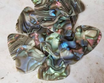 Destash guitar picks, guitar plectrums, patterned picks, generic picks, Mother of pearl, Abalone look, x 20