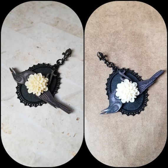 Dead raven necklace, dead raven pendant, Goth jewelry, Emo jewelry, Goth necklace, raven pendant, mourning jewelry, unique gift, ooak