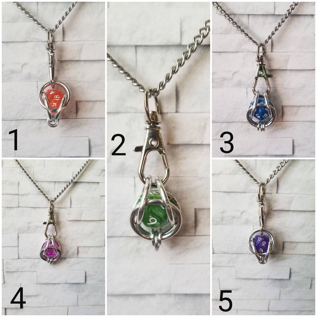 Captive Dice Jewelry Mini D20 Necklace Dice Jail Necklace Etsy