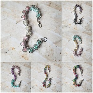 Captive bead bracelet, LGBTQ captured pearl jewelry, chain maille bracelet, captive pearl bracelet, caged bead bracelet, pride chain maille