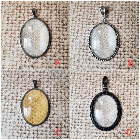 Snake shed jewelry, snake shed pendant, snakeskin necklace, cruelty free snake sheds, Ball python shed, Ball Python pendant