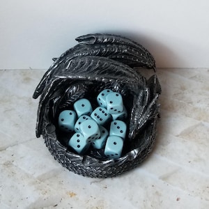 Single Chessex pastel blue and black d6 die, extra 16mm d6 dnd dice, ornate polyhedral gaming dice, DnD dice, RPG dice, spare dice,