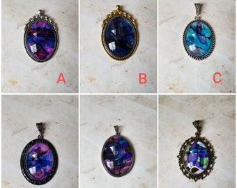 Alcohol ink art jewelry, alcohol ink pendant, alcohol ink on glass, original art jewelry, alcohol ink pendant, alcohol ink necklace