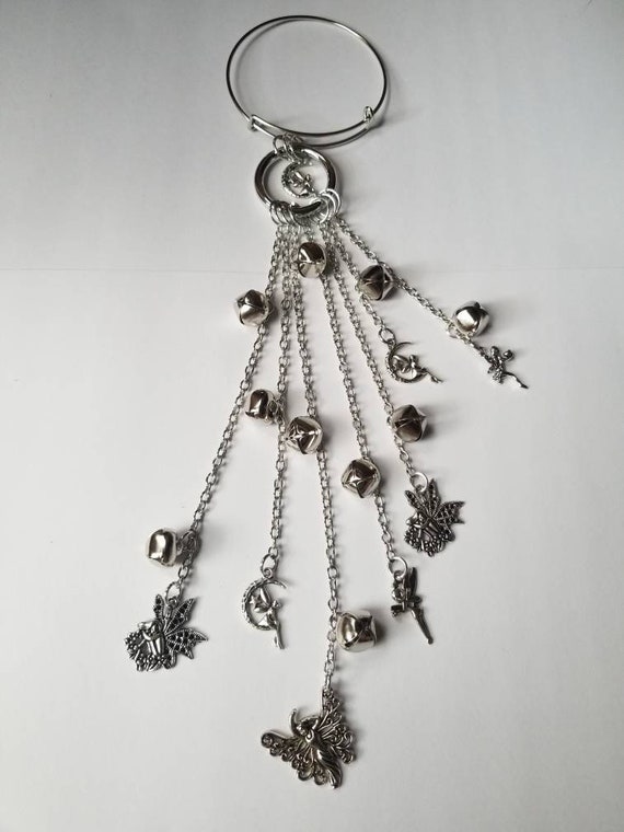 Witch bells, silver witch bells, faerie bells, protection bells, witches protection bells, bells for doors, faerie witches bells,