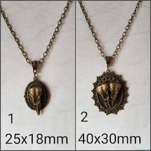 Plague Doctor pendant, plague Doctor jewelry, raven pendant, steampunk jewelry, goth jewelry, bronze bird skull pendant,