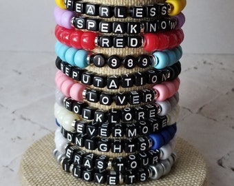 Sets of 12 Friendship Bracelets, Beaded Swiftie Bracelets