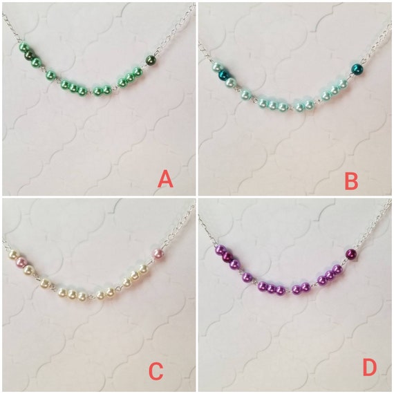 RESIST necklace, resist Morse code necklace, Morse code necklace, silver tone, glass pearl beads, resist jewelry, choice of four