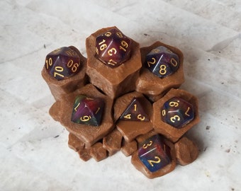 Glittery color change 16mm dnd dice, polyhedral gaming dice, DnD dice set, RPG dice, multi colored D and D dice, gaming dice, set of 7
