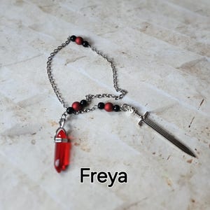 Péndulo de Freya, péndulo de la diosa, adivinación, péndulo de radiestesia, péndulo de cuentas, péndulo de piedras preciosas, cadena de acero inoxidable, dijes, Diosa