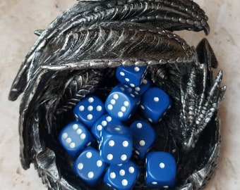 Individual Chessex blue and white d6 die, extra 16mm d6 dnd dice, polyhedral gaming dice, DnD dice, RPG dice, spare dice, spare d6 dice,