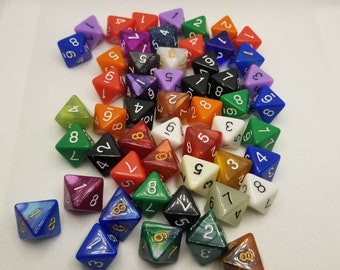 Individual d8 die, single d8 dnd die, polyhedral gaming dice, DnD dice, RPG dice, D and D dice, spare d8 dice, extra d8 dice, random pick