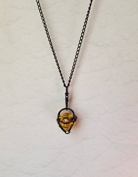 Black Captive Dice Jewelry Removable D20 Necklace Dice Jail