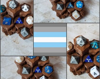 Demiboy flag 16mm dnd dice, hand chosen, curated set of polyhedral gaming dice, DnD dice set, RPG dice, LGBTQ dice