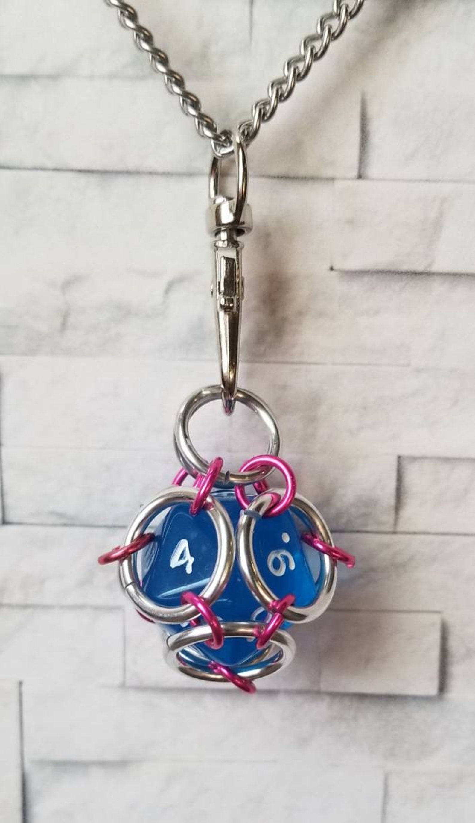 Captive Dice Jewelry Removable D20 Necklace Dice Jail Etsy UK