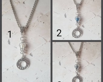 Full moon necklace, moon jewelry, Moon phase necklace, moon necklace, Goddess jewelry, moon phase jewelry, ritual necklace, captured bead