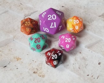 Purple and white 31mm Mega Titan d20, dnd dice, oversized d20, large sized d20, dnd d20, dnd dice, ttrpg dice, 31mm large dnd d20