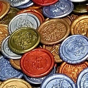 Sceau de cire Pièces du MDN, Sceaux de cire tête de mort, pièces de monnaie du Dnd, compteurs du Dnd, accessoires du Dnd, sceaux de cire faits main, pièces de jeu RPG, idée cadeau unique