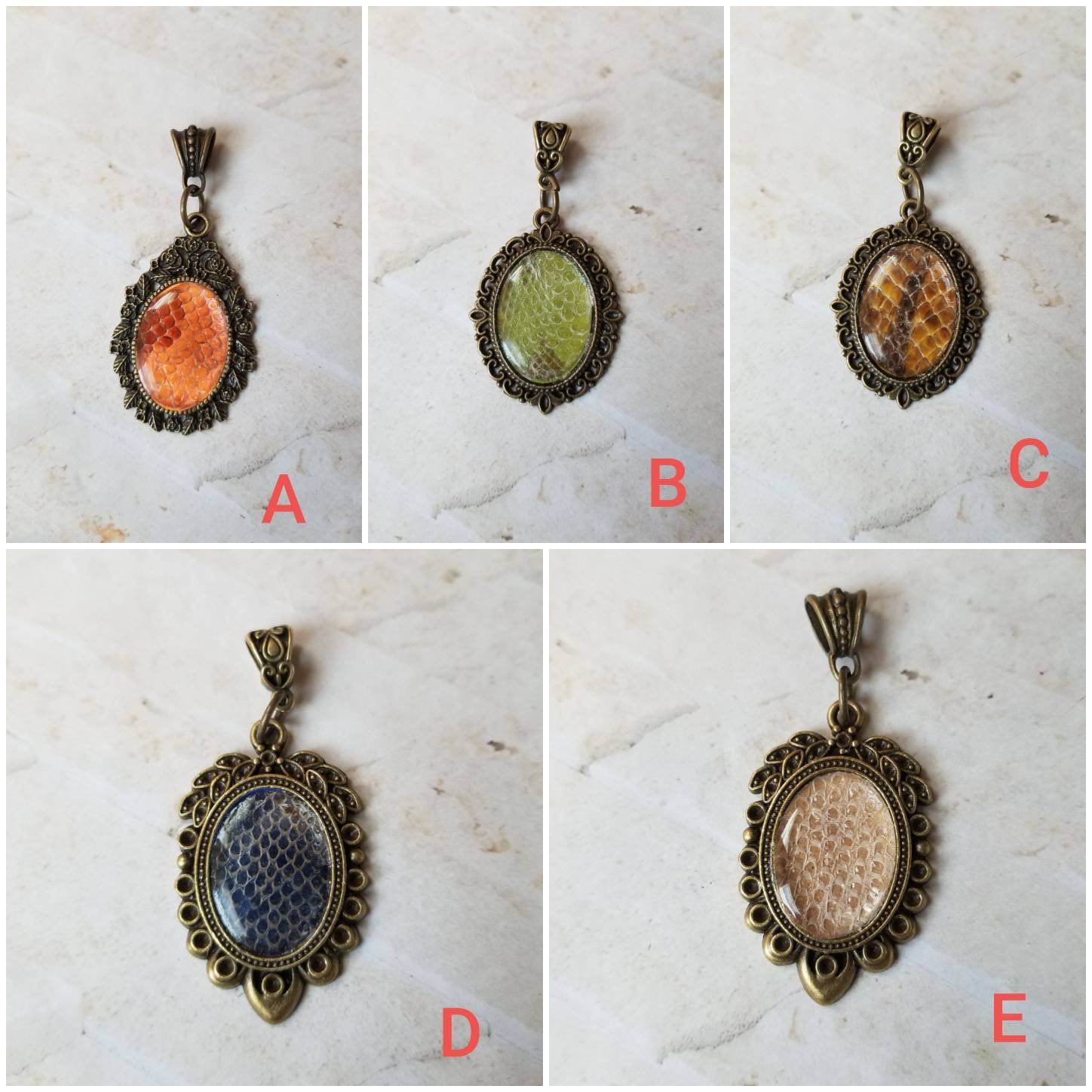 snake shed jewelry, snake shed pendant, snakeskin necklace