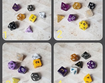 Nonbinary flag 16mm dnd dice, hand chosen, curated set of polyhedral gaming dice, DnD dice set, RPG dice, LGBTQ dice