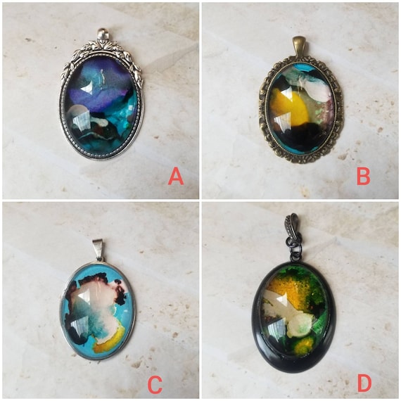 Alcohol ink art jewelry, alcohol ink pendant, alcohol ink on glass, original art jewelry, alcohol ink pendant, alcohol ink necklace