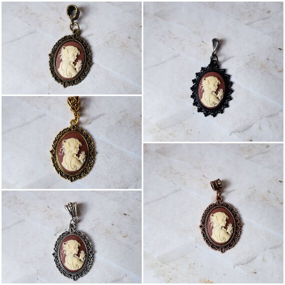 Girl with pearls cameo pendant, Carnelian and ivory woman with pearls cameo, Victorian woman cameo necklace, cameo jewelry, beautiful woman