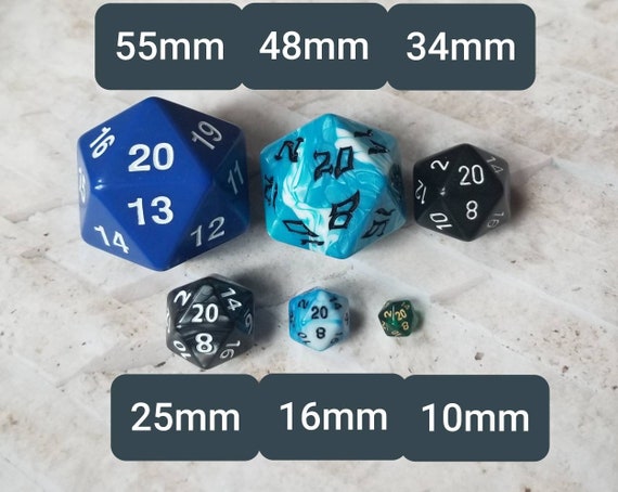 Dé D20 Géant 55mm - Acrylique Transparent Avec Bulles, Chiffres Blancs - Pour Jeux De Rôle (D&D, Pathfinder), Cadeau Joueur - 11
