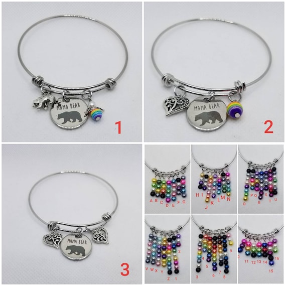 LGBTQ pride bangle, stainless steel charm bangle, Pride jewelry, build your own bangle, 42 different Pride flags, silver toned charms