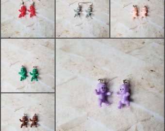 Whimsical earrings, kitschy earrings, stainless steel wires, baby doll earrings, doll earrings, baby earrings, naked baby earrings