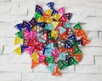 Individual extra 10mm d4 dnd die, mini  translucent d4 dice, mini polyhedral dice, DnD dice, D and D dice, 10mm d4s for healing potions