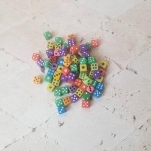 Twenty random 5mm d6 dice, tiny 5mm dice, colorful tiny dice, assorted colors, great gift idea, miniature dice, 20 mini dice, optional vial