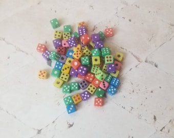 Twenty random 5mm d6 dice, tiny 5mm dice, colorful tiny dice, assorted colors, great gift idea, miniature dice, 20 mini dice, optional vial
