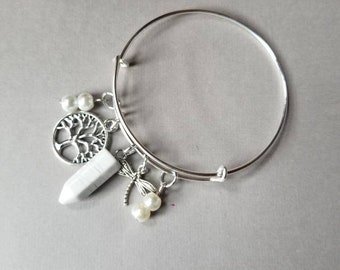 Imbolc bangle, expandable bangle, Imbolc jewelry, has matching prayer beads, Imbolc  bracelet, ritual jewelry, Pagan bangle,