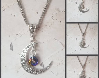 Crescent moon necklace, moon jewelry, Moon Goddess necklace, moon necklace, crescent  moon jewelry, moon phase jewelry, ritual necklace,