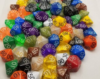ONE individual d10% dnd die, polyhedral gaming die, DnD dice, RPG die, D and D dice, spare die, spare d10 percentile die, single die, random