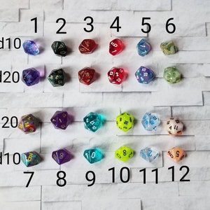 ONE Chessex D10 or D20  10mm die, single mini d10 or d20, Chessex mini dice, 10mm mini dice, 12 different colors, mini d10 die, mini d20 die