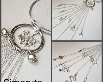 Witch bells, stainless steel silver-toned witch bells, faerie bells, protection bells, bells for doors, witches bells, door hanger, Cimaruta