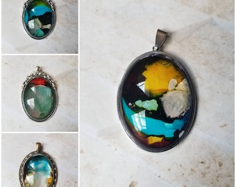 Alcohol ink art jewelry, alcohol ink pendant, alcohol ink on glass, original art jewelry, alcohol ink pendant, alcohol ink necklace