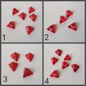Individual d4 die, ONE single d4 dnd die, polyhedral gaming dice, DnD dice, RPG dice, D and D dice, spare dice, spare d4 dice,  extra d4 die