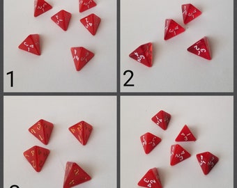 Individual d4 die, ONE single d4 dnd die, polyhedral gaming dice, DnD dice, RPG dice, D and D dice, spare dice, spare d4 dice,  extra d4 die