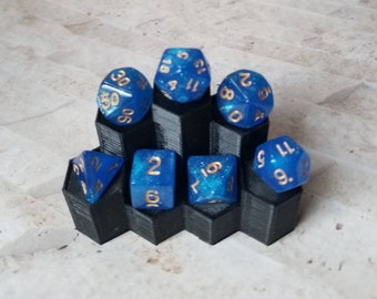 Glittery pearl blue 16mm dnd dice,gaming dice, DnD dice set, RPG dice, dnd dice, gaming dice, set of 7 DnD dice, two toned dice