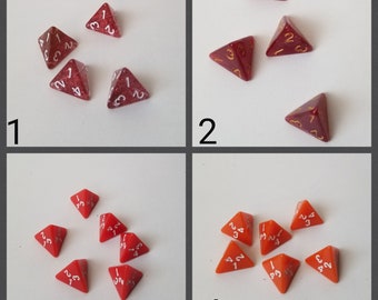 Individual d4 die, ONE single d4 dnd die, polyhedral gaming dice, DnD dice, RPG dice, D and D dice, spare dice, spare d4 dice,  extra d4 die