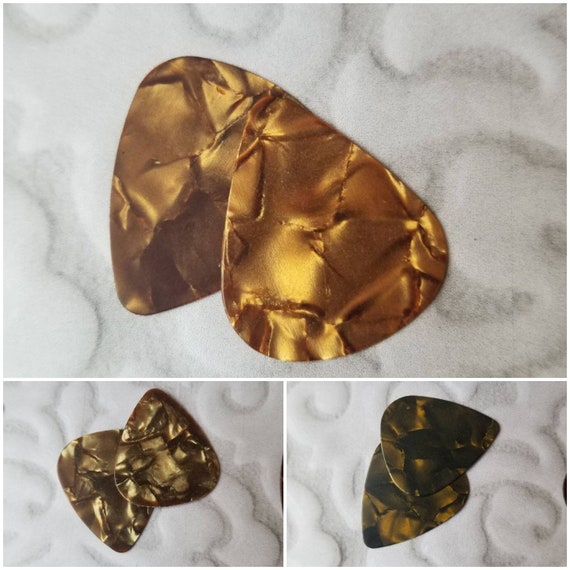 Destash guitar picks, guitar plectrums, pearl guitar picks, browns, glossy or matte, destash guitar plectrums, generic, x 20, 50 or 100