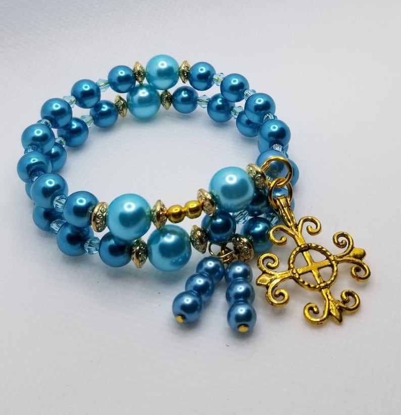 Anglican Prayer Bead Bracelet Memory Wire Bracelet Beaded Etsy