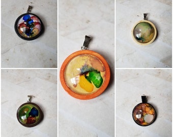 Alcohol ink art jewelry, alcohol ink pendant, alcohol ink on glass, original art jewelry, alcohol ink pendant, alcohol ink necklace