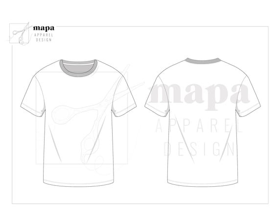 Download Men S Basic T Shirt Fashion Flat Sketch Template For Adobe Illustrator