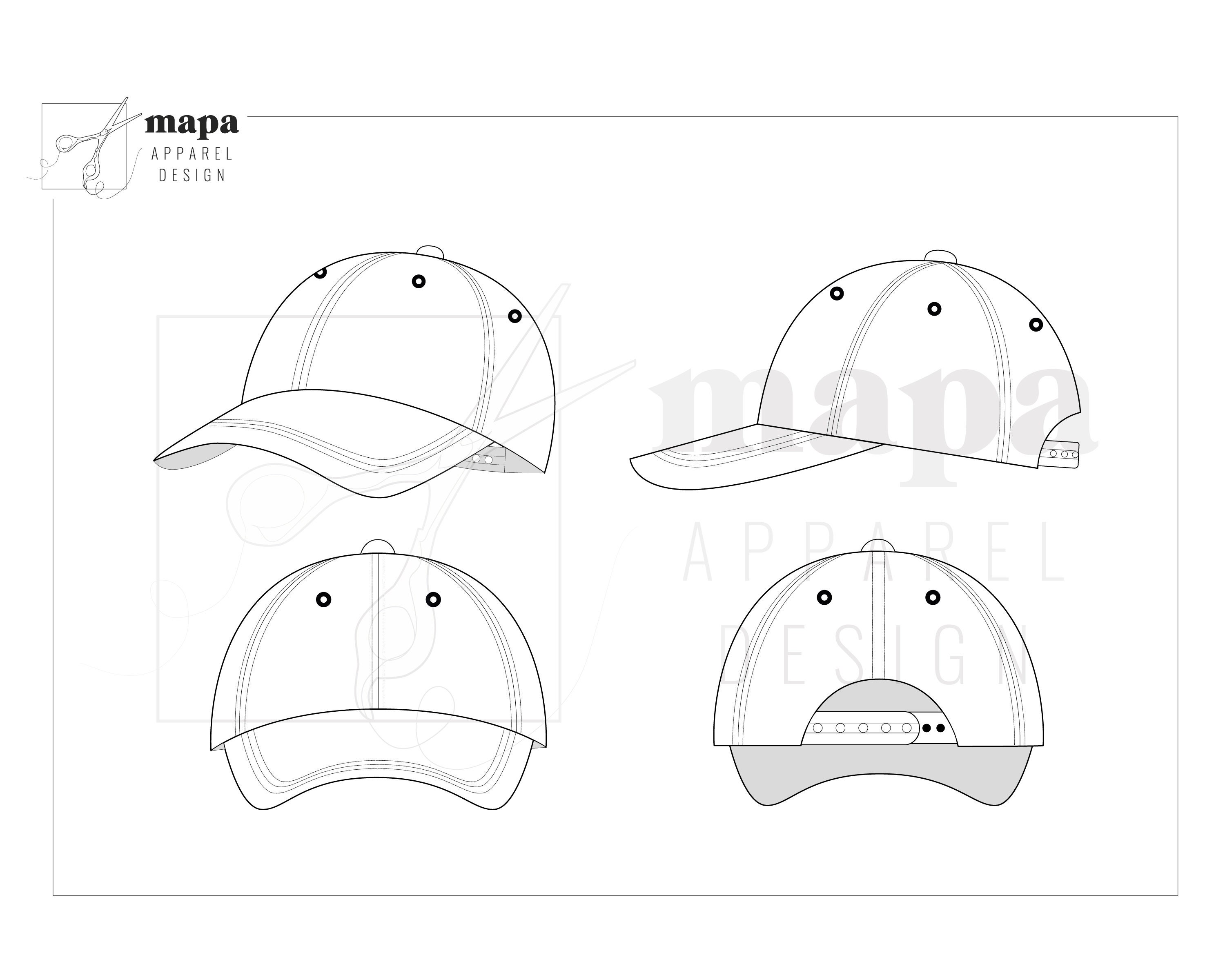 baseball-cap-flat-fashion-template-etsy