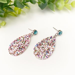 Glitter Leather Earrings